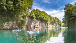 Bovec paddleboarding sup šport adrenalin voda reka Soča veslanje