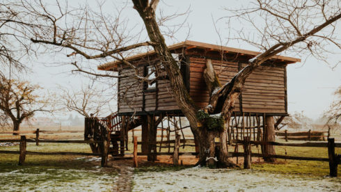 Ranč Jureš – Bivanje na drevesni hiški Štrkovo gnezdo